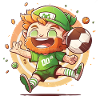 Cartoon Leprechaun with football