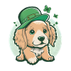 Cartoon Dog St. Patrick's Day