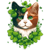 Cat with leaves frame