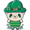 Sharp with green hat and shamrocks