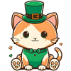 Chaton leprechaun en vert
