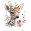 Deer with flowers