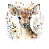 Reh mit Blumen