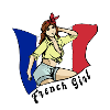 Frankreich Mädchen Flaggen Design