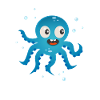 Mignon Octopus Drôle Enfants Calmar