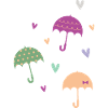 Umbrella & hearts