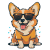 Cute dog with sunglasses