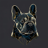Fransk bulldogg, färger, polygondesign