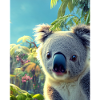 Tegning av en kul Koala om sommeren