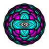 3D Mandala Neon Eye