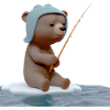 Angler Bär Eis Fischen