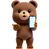 Bear with smartphone