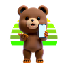 Bear with smartphone