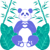 Panda in bamboo