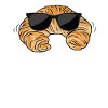 Croissant with sunglasses