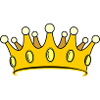 Crown golden with pearls.