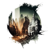 City in an artistic