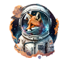 Astronaute Fox dans l’espace