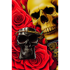 Skulls with roses