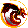 Dragon sur cercle blanc