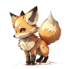 Cute little cartoon fox