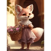Vixen with flower basket gift