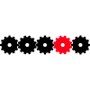 Gears in black and red