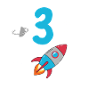 Birthday rocket and space