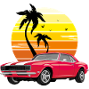 Classic retro red car