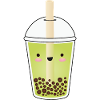 Green Matcha Bubble Tea Kawaii