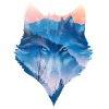 Nordischer Wolf und Berglandschaft