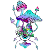 Magic Mushrooms Neon Psychedelic Shrooms