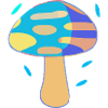The blue mushroom