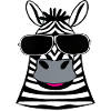 Zebra mit Sonnenbrille
