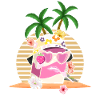Coconut Girl Aesthetic Strawberry Milk