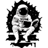 Astronaut liest ein Buch