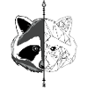 Minimalistischer Waschbär