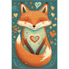 Fox Forest Dyr Elsker Hjerte Natur Dyr Barn Plakat