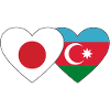 Japan Azerbaijan Flag Heart