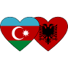 Azerbaijan Albania Flag Heart