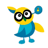 Bunte niedliche Visions Vogel