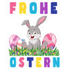 Frohe Ostern Hase bunte Eier