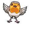 Robin Bird Kawaii Emoticon
