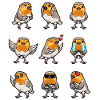 Robin Bird Kawaii Émoticône