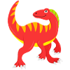 Dinosaure Velociraptor Rouge