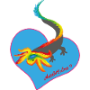 Rainbow Axolotl Heart Motif