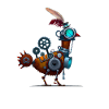 Chicken Steampunk dirty look painted