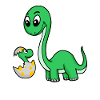 Dinosaur with Baby Dinosaur Family