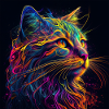 Bunte Katze, farbiges Design