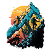 Farbenfroher Wanderer